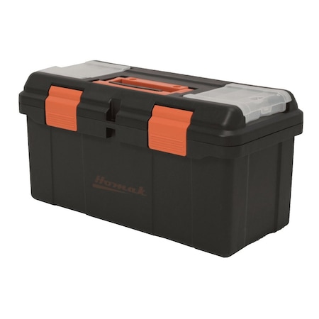 Homak 16in Plastic Tool Box w/ Tray & Dividers BK00116004